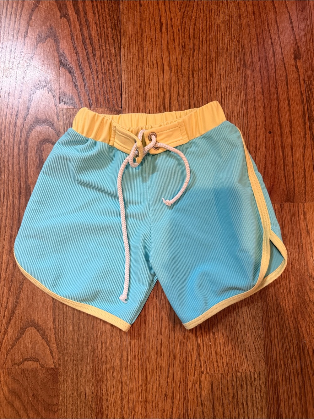 LainSnow Aqua Swim Shorts with Yellow Trim